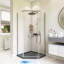 34,75 po X 72 po sans cadre porte de douche pivotante sans cadre en chrome-118661375