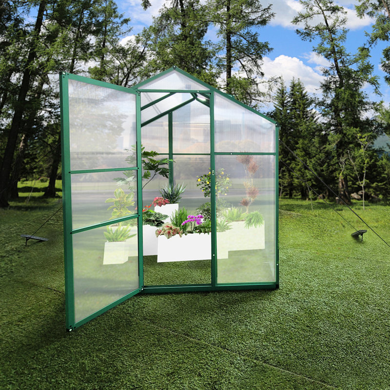 Abri en aluminium et en polycarbonate robuste toutes saisons 6 x 6 pi Gain