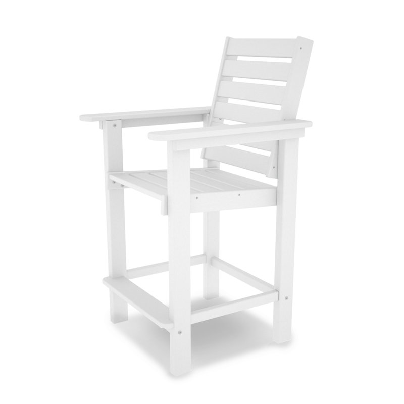 Fauteuil de comptoir POLYWOOD Captain, Blanc