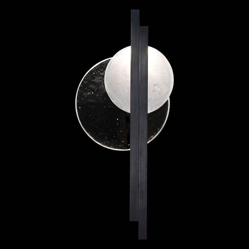 Selene 2 - Light LED Flush Mounted Sconce, Black, 26" H x 11.5" W x 3.5" D