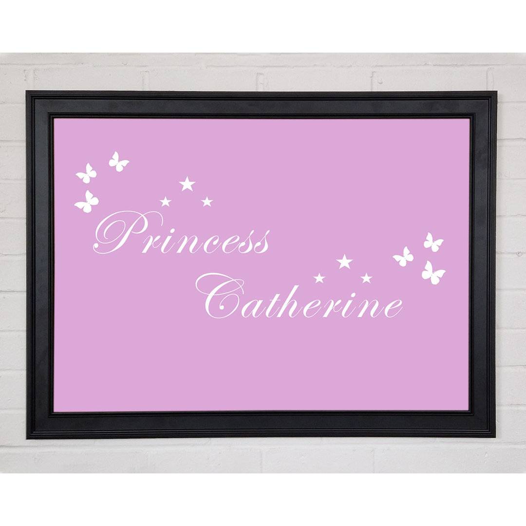 Dein eigener Name Prinzessin Rosa Gerahmter Druck 10620