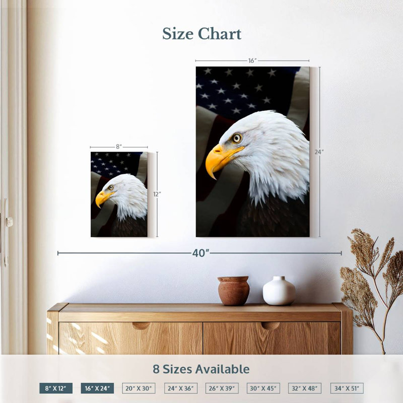 Brampt Patriotic American Bald Eagle, 12" H x 8" W