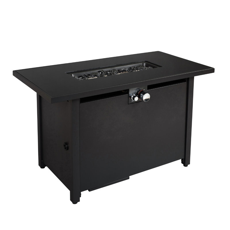 25'' H X 42'' W Outdoor Fire Pit Steel Table, 50000 , Heat , Black, Modern Garden Bond Rust & Compilation