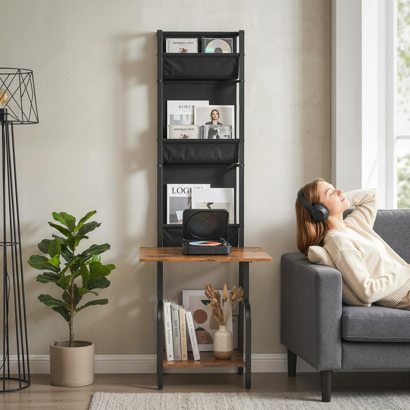 Steel, Manufactured Wood 144cm H Media Shelves