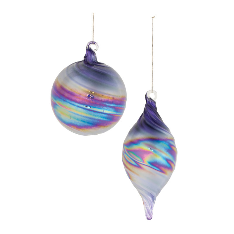 Purple Iridescent Ornaments, Purple
