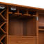 Bar 41,9 ", porte de bar pliante en noyer industriel avec table de rangement