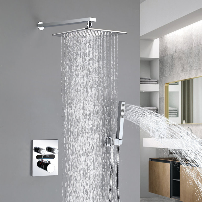 Thermostatic Complete Shower System with Rough in-Valve, Chrome