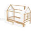 Lit simple en bois massif avec tiroirs et tablettes, blanc et naturel pour la zone de couchage