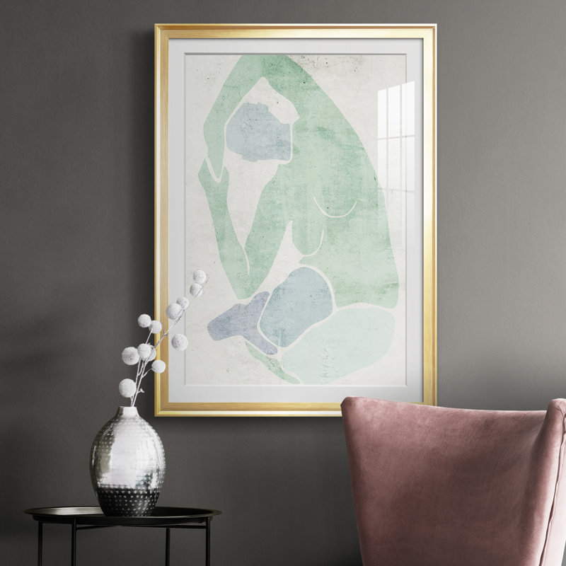 " Stretching IV ", Gold Framed, 42.5" H x 30.5" W x 1" D