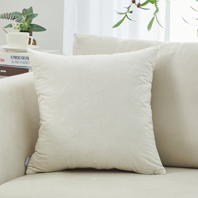 Housse de coussin Warravi Housses de coussin décoratif | 18 po x 18 po, carré | Pièce unique | Aucun insert d'oreiller, Blanc