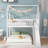 Twin over Full House Bunk Bed with Slide and Built-in Ladder, Solid Wood Frame, White-1882904352