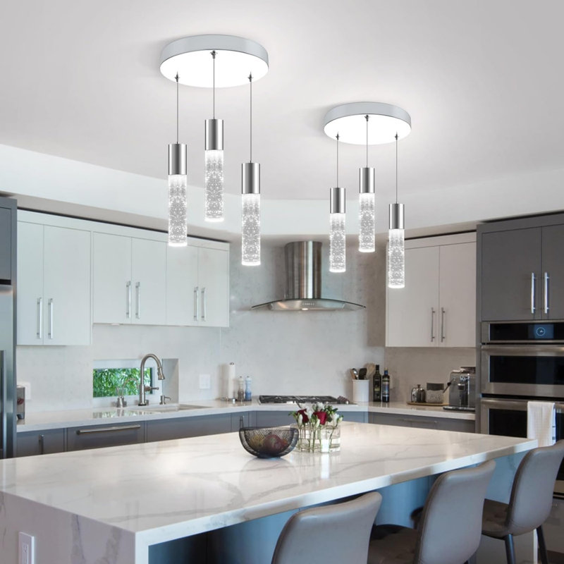 3-light Dimmable Round Island Led Pendant 