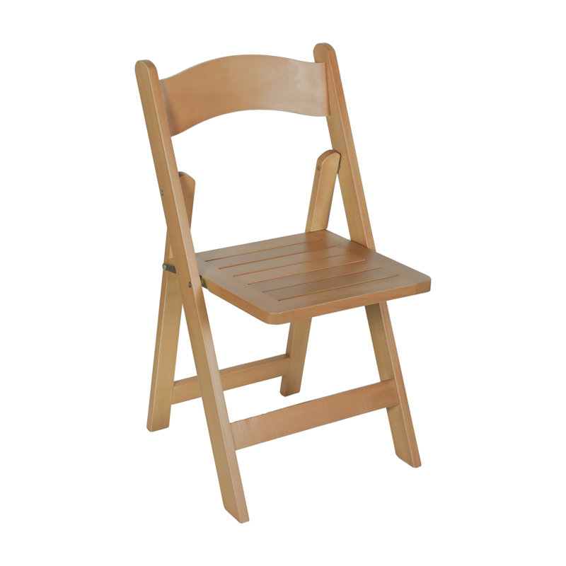 Commercial Grade Solid Wood Portable Folding Dining Chair, Natural