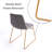 Modway Dining Set Velvet Upholstered Chairs with Gold Legs Round Table Modern Minimalist Gray for Small Dining Spaces-861388652