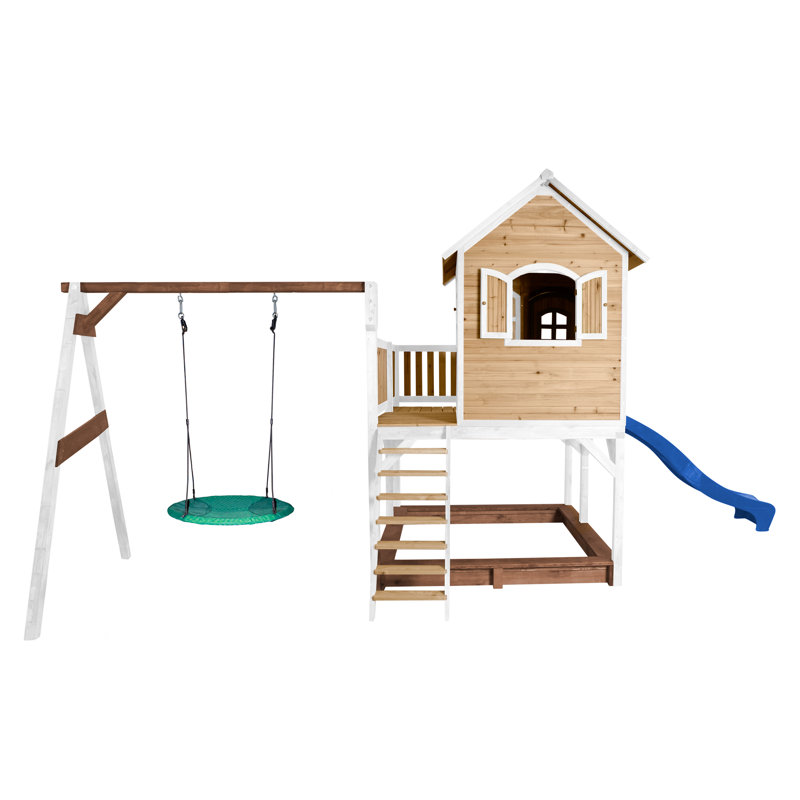 Liam AXI Hemlock Swing Set with 1 Swing(s) , 1 Slide(s), Blue, Brown/White