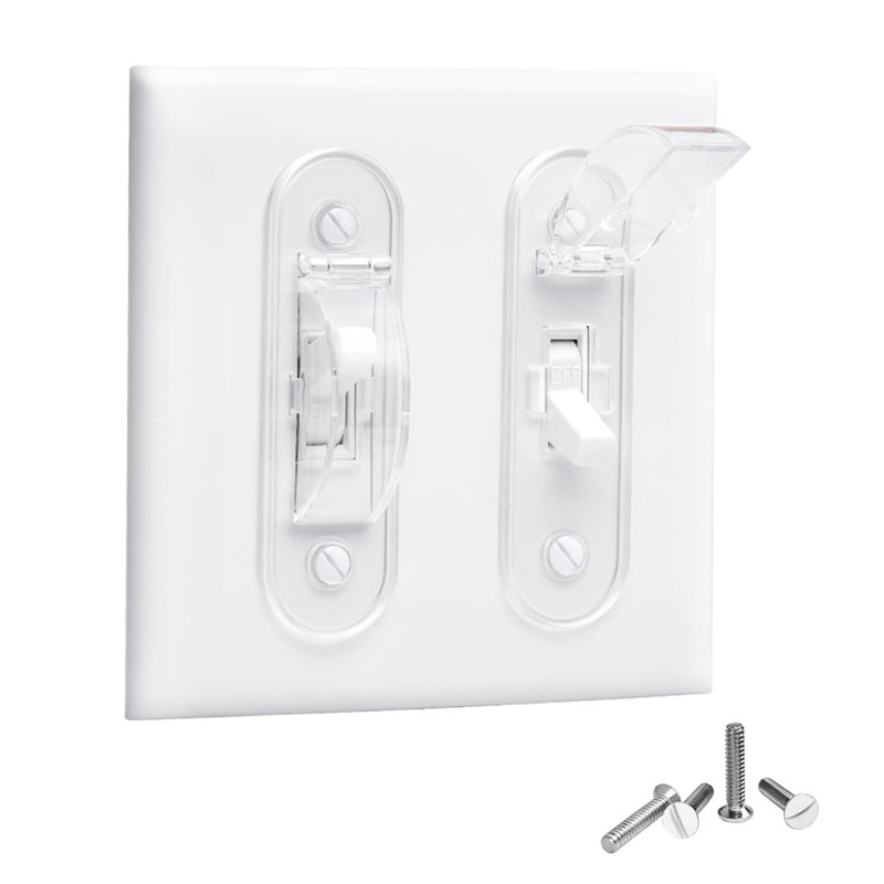 2 Pack Clear Light Switch Cover Guard, Childproof Wall Switch Protector for Home, Nursery & Office