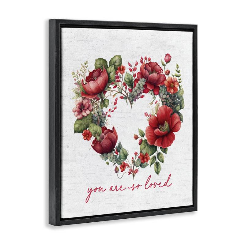 Cadre flottant avec couronne de cœur «So Lived Romantic», design par lettré et doublé, H 31 po x l 25 po