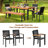 Roger 6 - Person Acacia Wicker Patio Dining Set with Rectangular Table