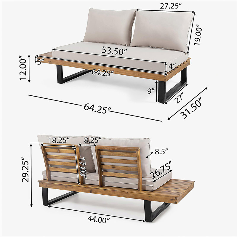 SEBASTIAN 4-PIECE SOFA SET, BEIGE