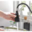 Robinet de cuisine tactile avec douchette rétractable en noir mat, fabriqué en acier inoxydable, buse rotative à 360 degrés pour une désinfection complète de l'évier, la corrosion et la rouille, débit d'eau sans effort-1334865263