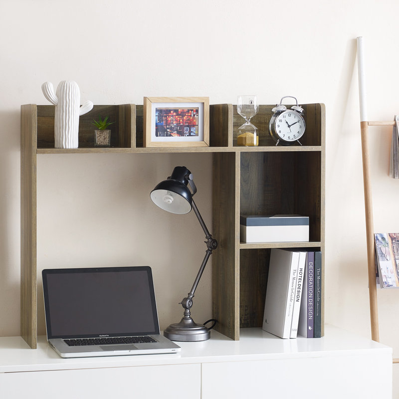 Classic Dorm Desk Bookshelf, Brown