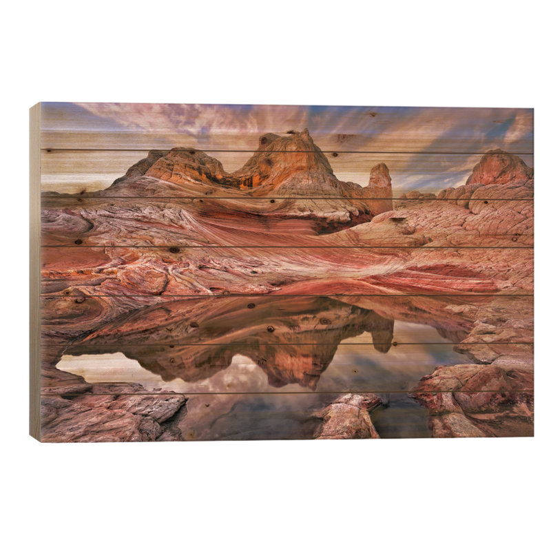 Arizona Reflection I par David Drost - impression sur bois sans cadre, H 18 po x l 26 po x P 1,5 po
