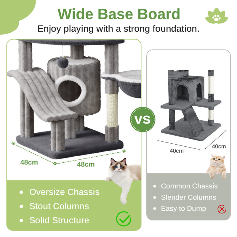 Amadahy 162cm H Cat Tree, Light Grey