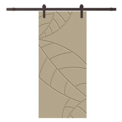 Hollow Paneled Painted without Installation Hardware Kit Barn Door