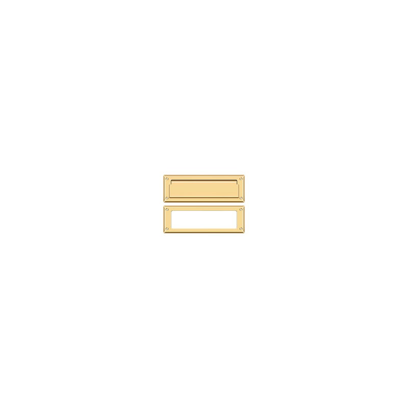 Brass Mail Slot, PVD Polished Brass, 2.875" H x 8.875" W x 0.5" D