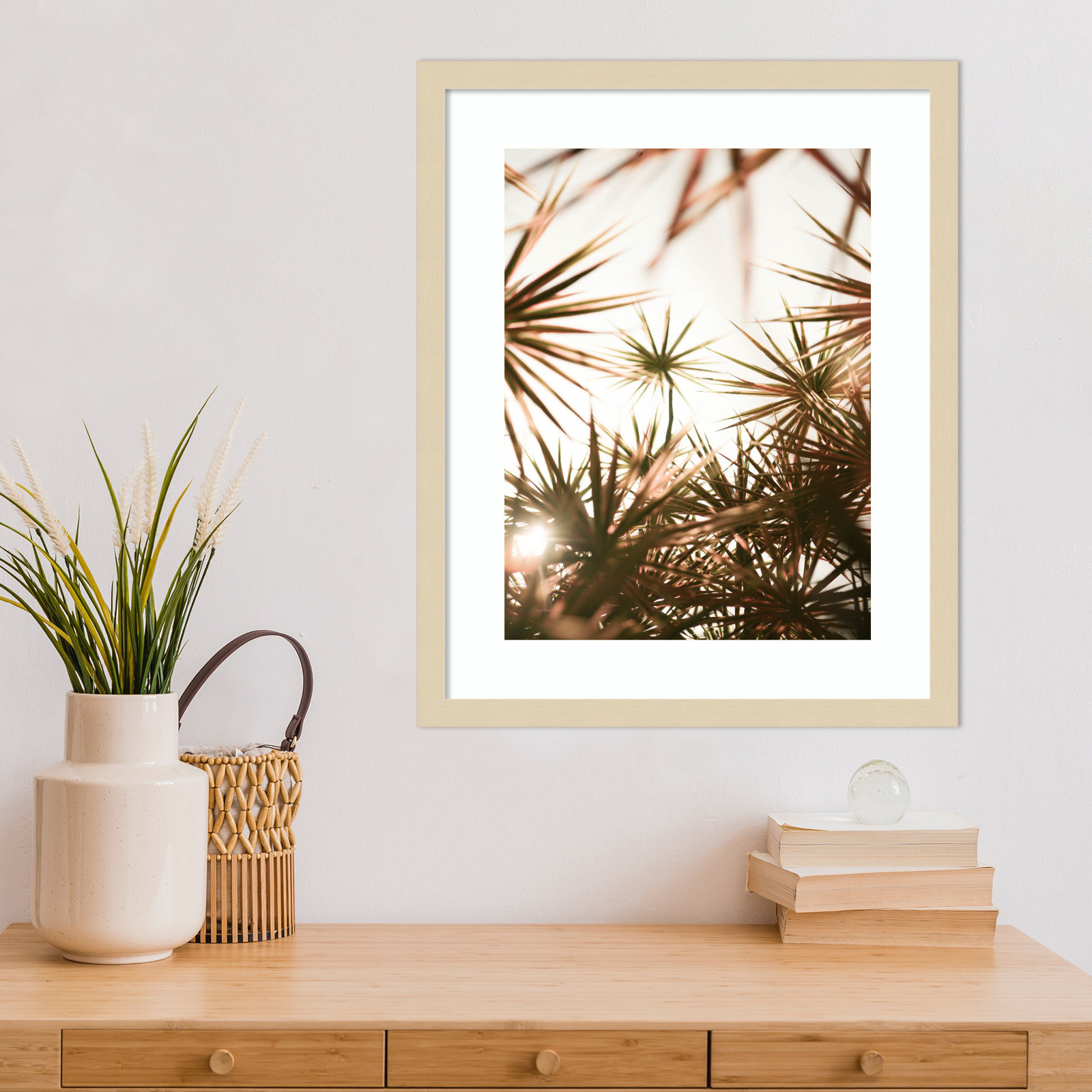 Daisey "Starlight Through Palms" Print, Brown, 21" H x 17" W
