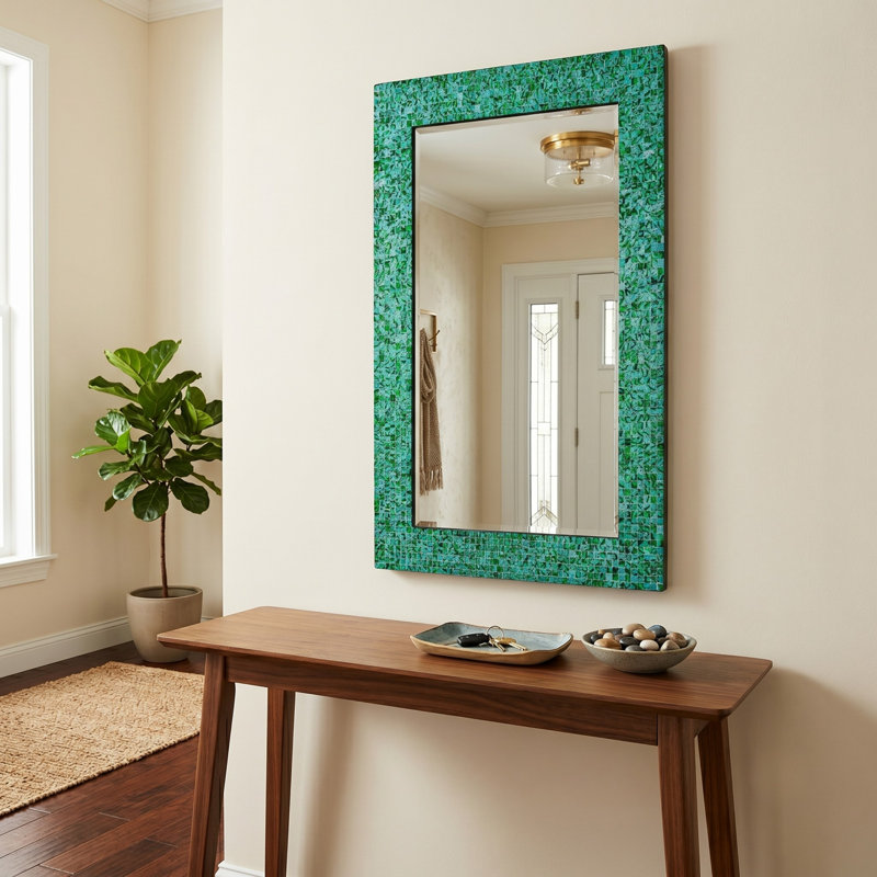 Miroir d'appoint Mosaic, Vert/bleu