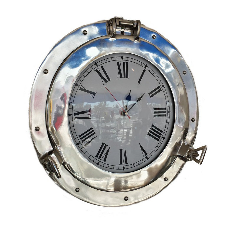 Horloge 12 po hublot, Chrome