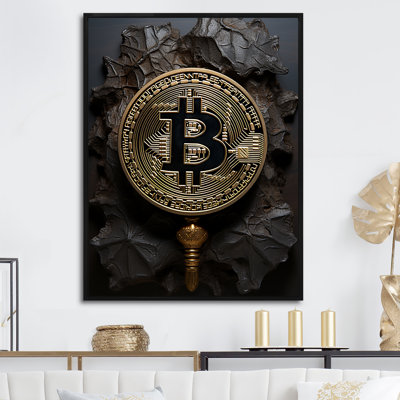 Black Bitcoin - Fashion Bitcoin Framed Canvas Print