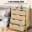 Commode 4 tiroirs en rotin, commode Boho, commode en rotin avec rangement spacieux, commode en rotin naturel