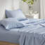 Édredon avec draps bleus pour lit simple floral, décoration