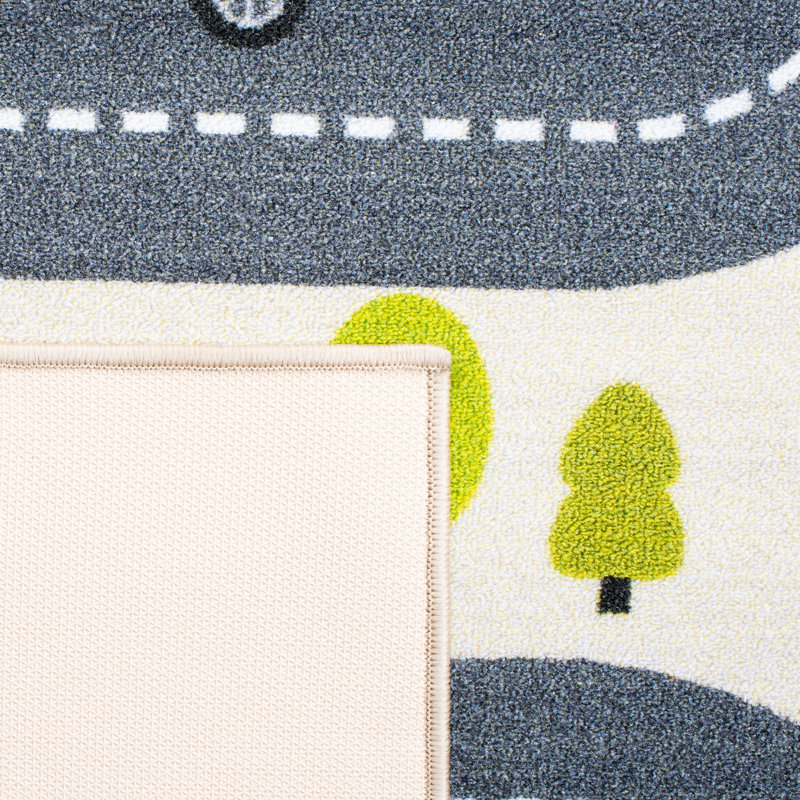 Tapis beige / vert Myatt, Rond 5 pi