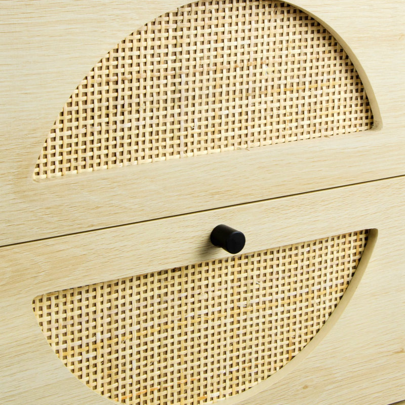 Table de chevet 2 tiroirs Alandra, Blanc, 2