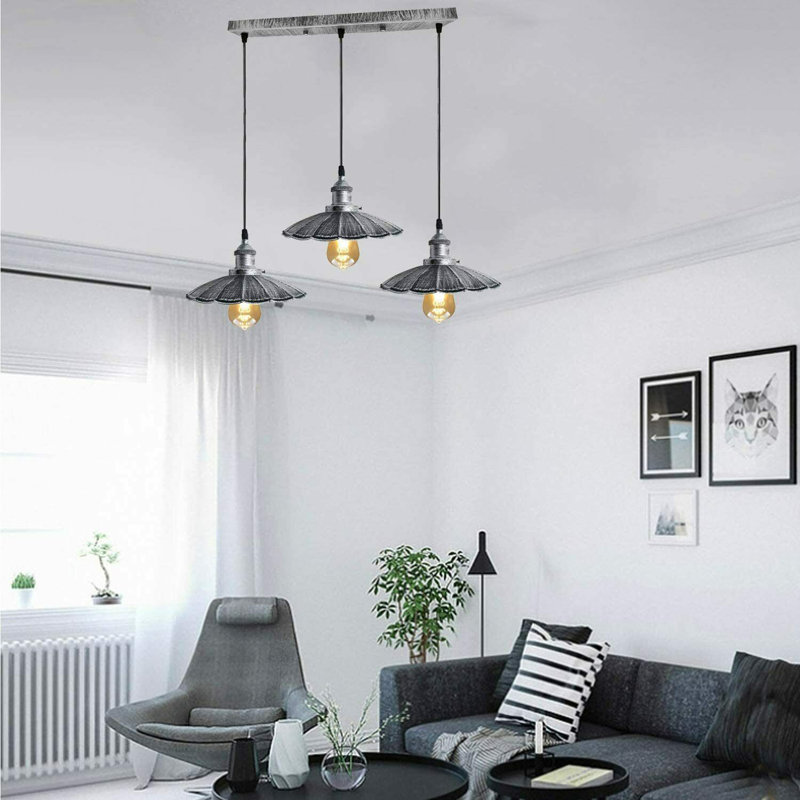 Old Ferry 3 - Light Brushed Silver Cluster Pendant