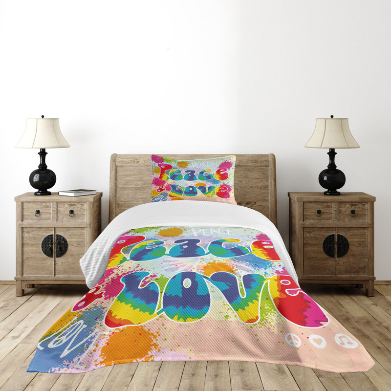 Multicolor Twin Polyester Kids Bedspread Set