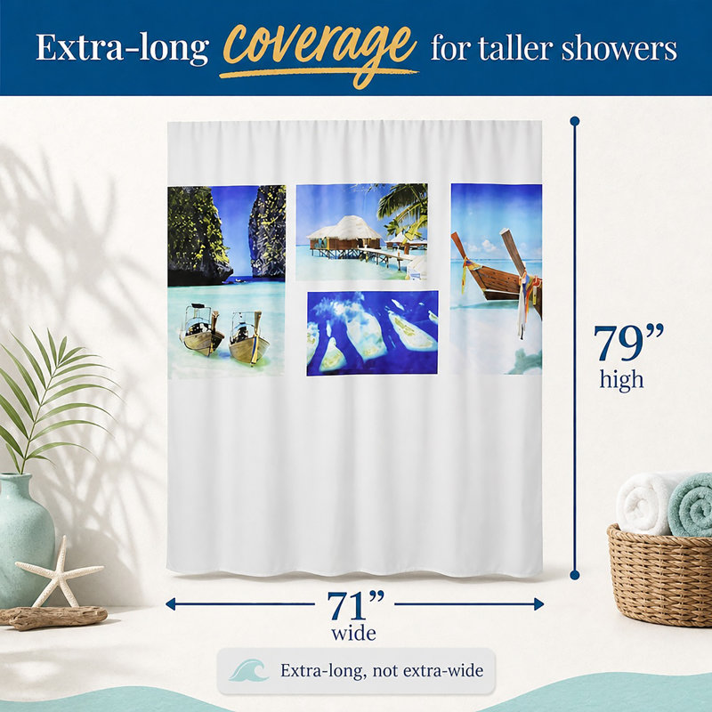 Rideau de douche en polyester Paradise Beach