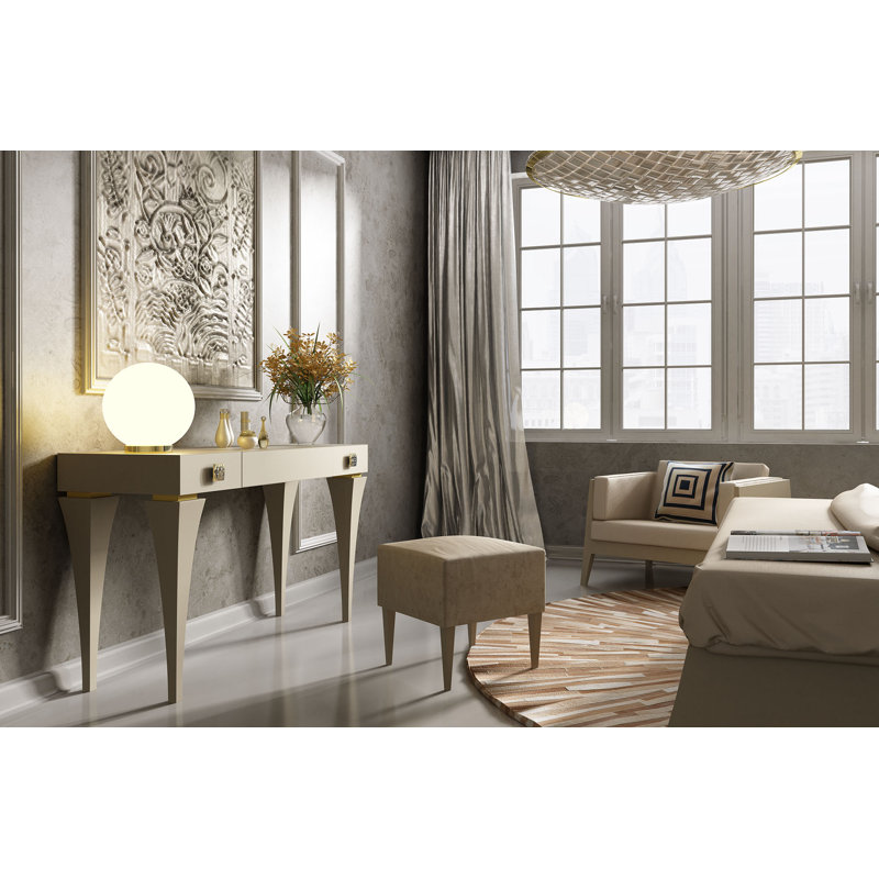 Ensemble de coiffeuse avec tabouret, Haute brillance