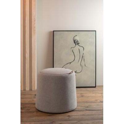 Alasia 43.5cm Wide Faux Leather Round Solid Colour Pouffe Ottoman with Storage
