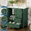 Meuble-lavabo moderne vert 30 po Elowynth, plateau en céramique, structure en bois massif