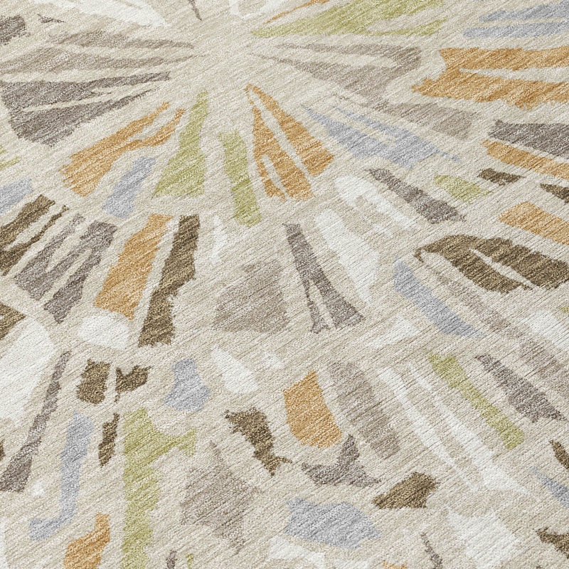 Machine Washable Indoor/Outdoor Chantille ACN2514 Modern Rug, Rectangle 10' x 14', Beige