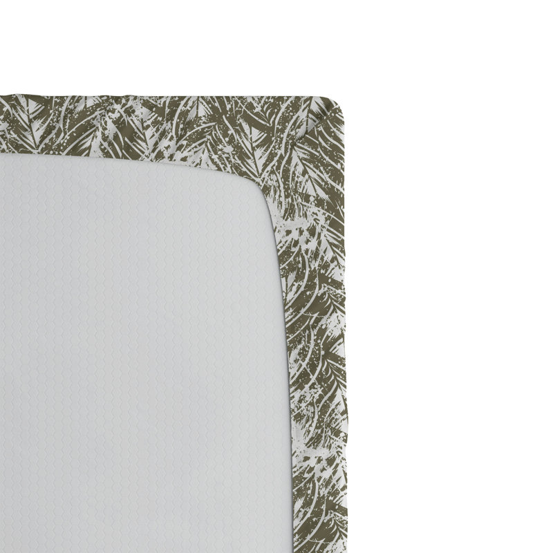 Drap-housse à motif floral Ambesonne, Blanc, vert armée / floral, Drap-housse de taille double