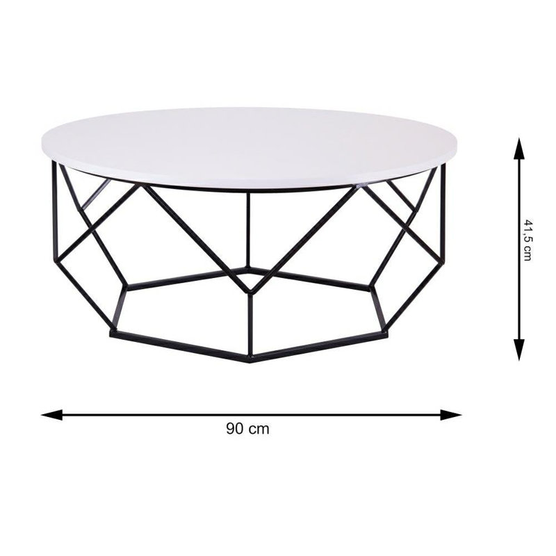 Frame Coffee Table, Black, White