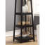 Portemanteau Vassen avec tablettes de rangement à 3 niveaux au fini noir-1358263882