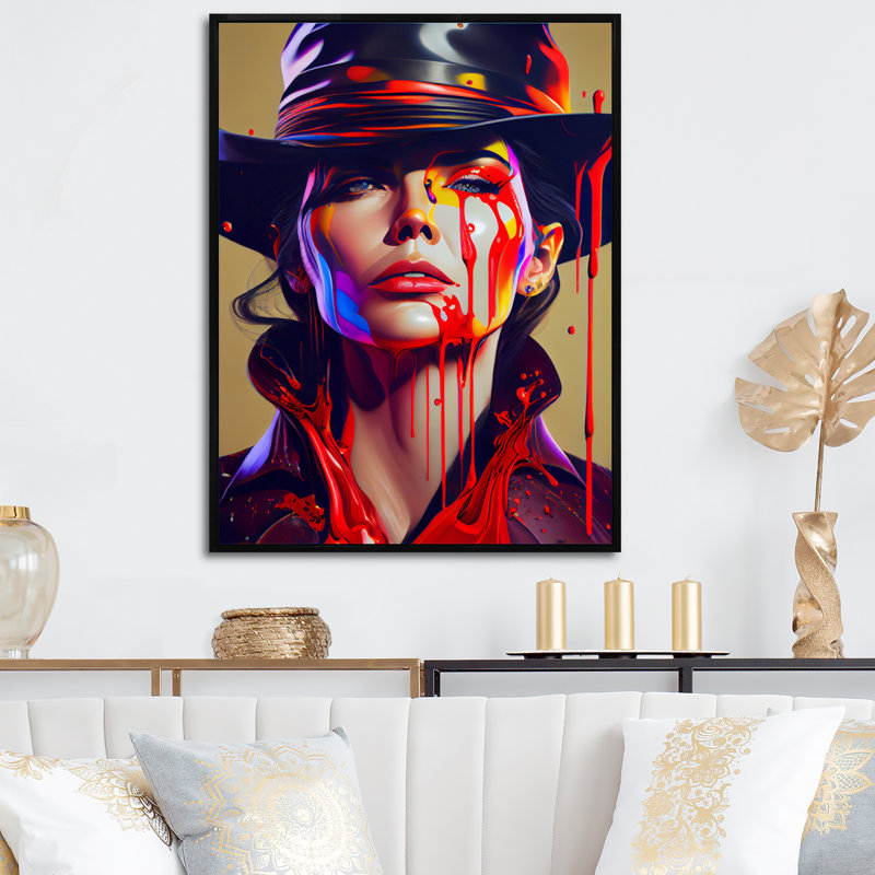 «Femelle Criminel Mastermind VII», impression sur toile, H 32 po x l 16 po x P 1 po, Cadre flottant noir