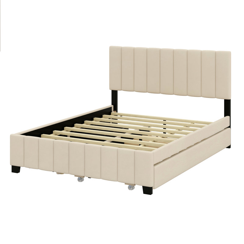 Lit à panneau tapissier Cremorne, Beige