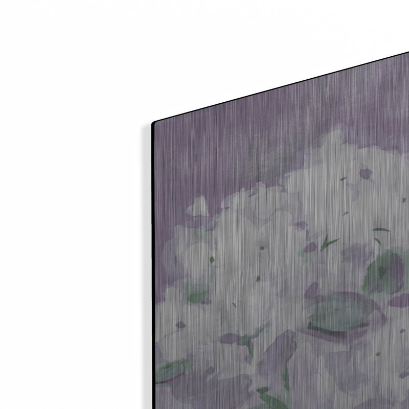 Élégant hortensia mauve par Katrina Pete, art mural en métal, 16 po x 24 po